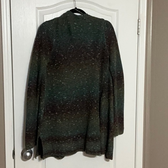 Natural Reflections Green and Brown Knit Cardigan - Picture 2 of 4